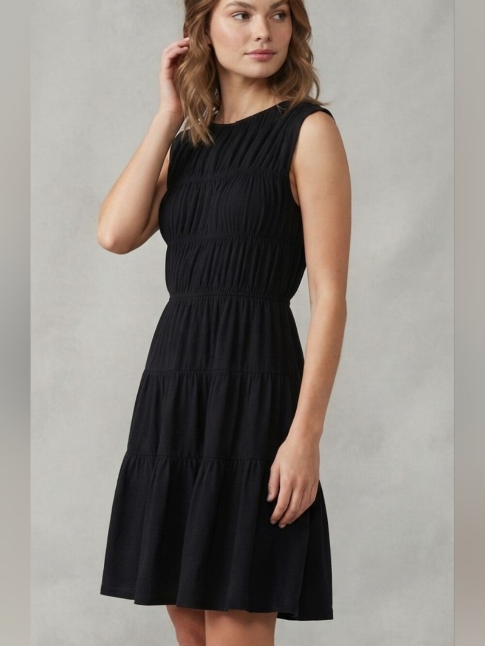 NEVER WORN Time & Tru Smock Tiered Sleeveless Dress Sz Large